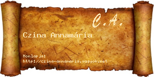 Czina Annamária névjegykártya